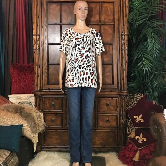 Iman Global Animal Symphony Print Jersey Top - Picture 7 of 16